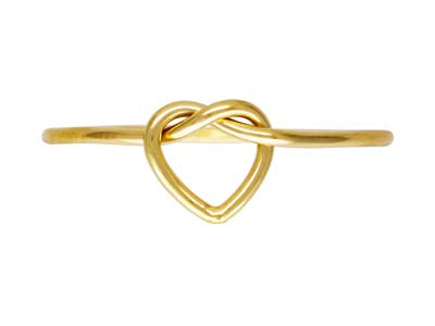 Anillo Grande De Oro Laminado Con Diseo De Nudo De Amor Y Corazn