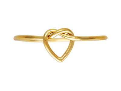 Anillo Mediano De Oro Laminado Con Diseo De Nudo De Amor Y Corazn