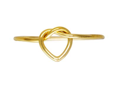 Anillo Pequeo De Oro Laminado Con Nudo De Amor Y Corazn