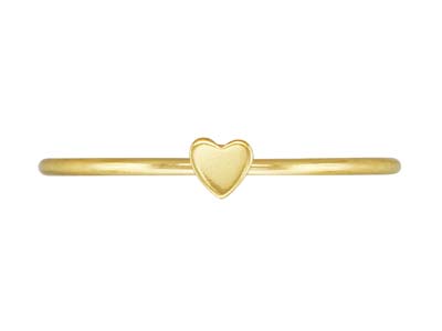 Anillo Apilable Con Patrn De Corazn, Gold Filled, Tamaño L