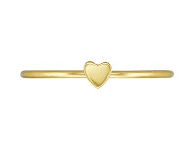 Anillo Apilable Con Motivo De Corazn, Gold Filled, Tamaño M