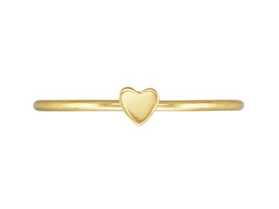 Anillo Apilable Con Motivo De Corazn, De Oro Lleno, Tamaño S