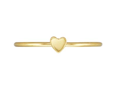 Anillo Apilable Pequeo De Oro Laminado Con Diseo De Corazn