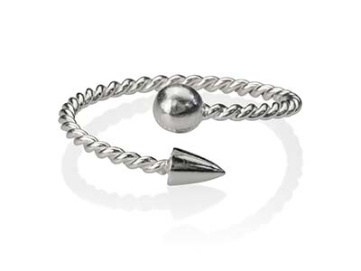 Anillo Ajustable De Hilo Torcido, Plata 925