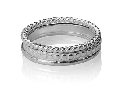 Anillo Tres Anillos, Plata 925, Tamaño 55