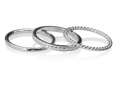 Anillo Tres Anillos, Plata 925, Tamaño 55 - Imagen Estandar - 2