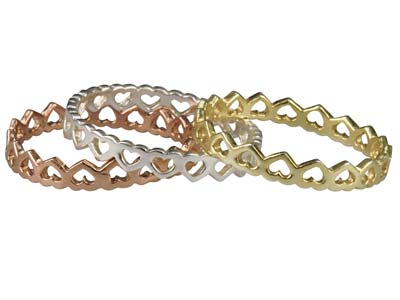 Anillo Con Motivo De Corazón, Plata925 Bañada En Oro, Dedo 54/55 - Imagen Estandar - 3