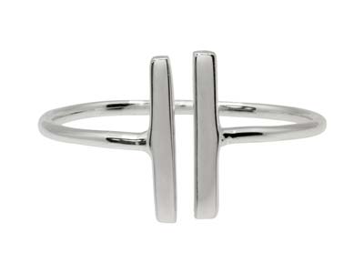 Anillo Ajustable, Motivo De Barras,plata 925