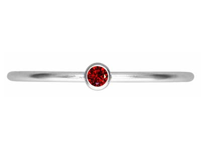 Anillo Con Piedra De Nacimiento De Enero, Circonita Granate De 2 mm, Plata 925, Tamaño De Dedo 53/54 - Imagen Estandar - 2