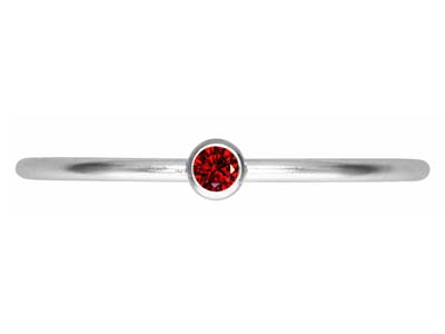 St Sil January Birthstone Stacking Ring 2mm Garnet Cz - Imagen Estandar - 2