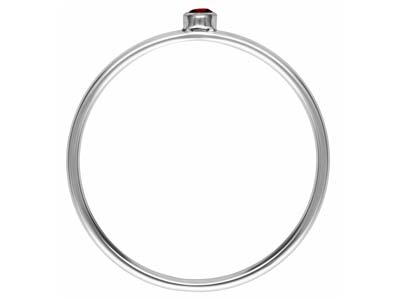 Anillo Con Piedra De Nacimiento De Enero, Circonita Granate De 2 mm, Plata 925, Tamaño De Dedo 53/54 - Imagen Estandar - 3