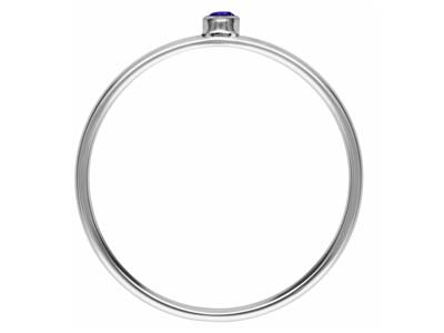 Anillo Con Piedra Natal De Febrero,circonita Amatista De 2 mm, Plata 925, Dedo 53/54 - Imagen Estandar - 3