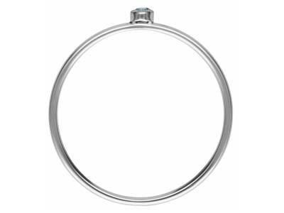 Anillo Con Piedra De Nacimiento Marzo, Circonita Aguamarina De 2 mm, Plata 925, Dedo 53/54 - Imagen Estandar - 3