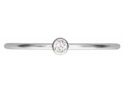 St Sil April Birthstone Stacking Ring 2mm White Cz - Imagen Estandar - 2