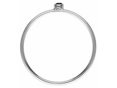 Anillo Con Piedra De Nacimiento De Mayo, Circonita Esmeralda De 2 mm, Plata 925, Tamaño Del Dedo 53/54 - Imagen Estandar - 3
