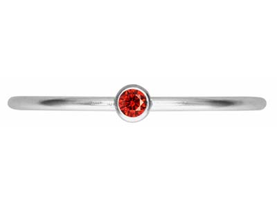 St Sil July Birthstone Stacking Ring 2mm Ruby Cz - Imagen Estandar - 2