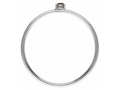 Anillo Con Piedra De Nacimiento De Julio, Circonita Rubí De 2 mm, Plata 925, Tamaño De Dedo 53/54 - Imagen Estandar - 3
