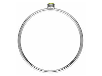 Anillo Con Piedra Natal De Agosto, Circonita De Peridoto De 2 mm, Plata 925, Dedo 53/54 - Imagen Estandar - 3