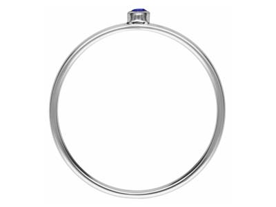 Anillo Con Piedra Natal De Septiembre, Circonita Zafiro De 2 mm, Plata925, Dedo 53/54 - Imagen Estandar - 3