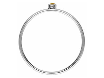 Anillo Con Piedra Natal De Noviembre, Circonita Topacio Amarillo De 2 mm, Plata 925, Dedo 53/54 - Imagen Estandar - 3