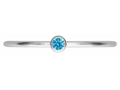 St Sil December Birthstone Stacking Ring 2mm Swiss Blue Cz - Imagen Estandar - 2