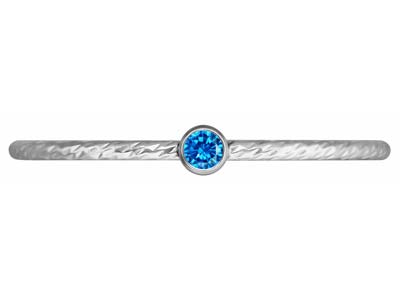 St Sil Sparkle Stacking Ring 2mm Aqua Blue Cz - Imagen Estandar - 2