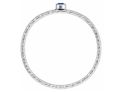 St Sil Sparkle Stacking Ring 2mm Aqua Blue Cz - Imagen Estandar - 3