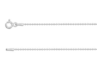 Cadena De Bolas 1,2mm, 40cm, Plata 925