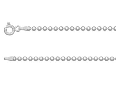 Cadena De Bolas 2,2mm, 45cm, Plata 925 Revestida Para Inhibir El Deslustre