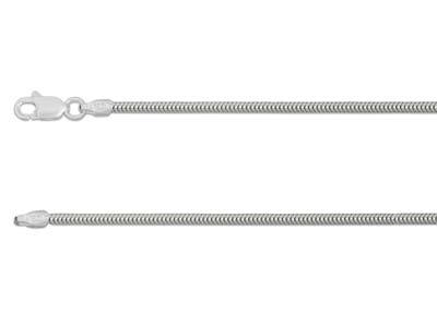 Cadena De Eslabn De Serpiente Redonda 1,6mm, 40cm, Plata 925