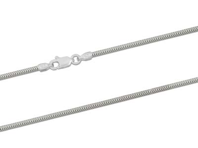 Cadena De Serpiente Redonda 1,6 mm,50 cm, Plata 925 - Imagen Estandar - 2