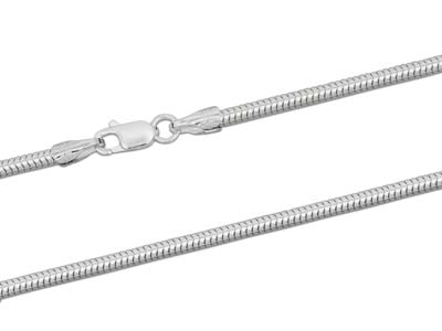 Cadena De Eslabones Tipo Serpiente De Eslabones Redondos 2,4 mm, 40 cm, Plata 925 - Imagen Estandar - 2