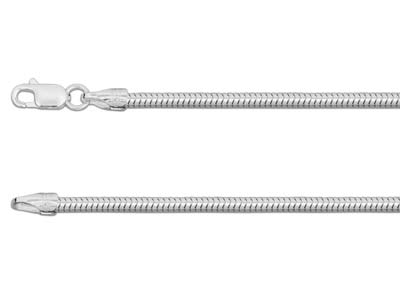 Cadena De Serpiente Redonda 2,4 mm,50 cm, Plata 925 - Imagen Estandar - 1