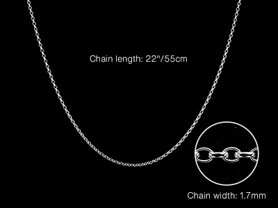 Cadena De Malla Jaseron 1,7 mm, 55 cm, Plata 925 - Imagen Estandar - 3