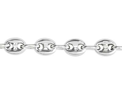 Collar De Malla De Granos De Caf{ Huecos 4 mm, 45 cm, Plata 925 Rodiada - Imagen Estandar - 3