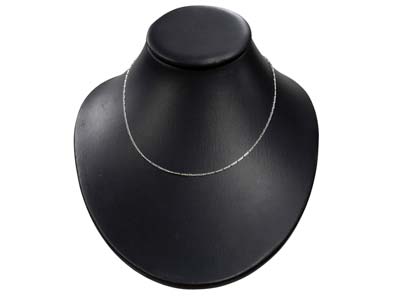 Cadena De Malla Figaro De Corte Diamante Alternada 1/3, 1,3 mm, 40 cm,plata 925 Británico, 1,3 MM De Ancho, 3+1 - Imagen Estandar - 5
