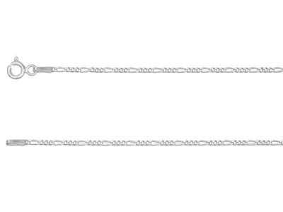 Cadena De Malla Figaro De Corte Diamante Alternada 13, 1,3mm, 45cm,plata 925 Británico, 1,3 MM De Ancho, 31