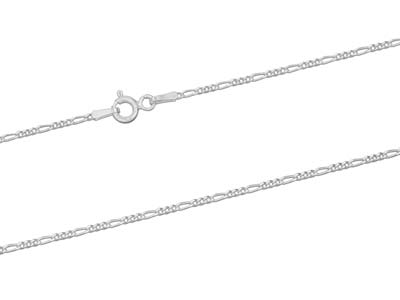 Cadena De Malla Figaro De Corte Diamante Alternada 1/3, 1,3 mm, 45 cm,plata 925 Británico, 1,3 MM De Ancho, 3+1 - Imagen Estandar - 2