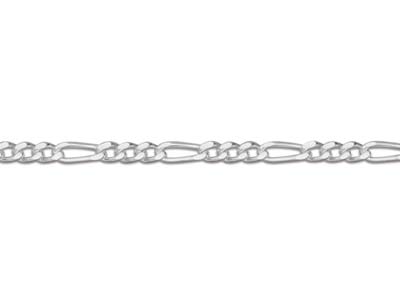 Cadena De Malla Figaro De Corte Diamante Alternada 1/3, 1,3 mm, 45 cm,plata 925 Británico, 1,3 MM De Ancho, 3+1 - Imagen Estandar - 3