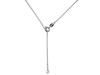Cadena De Eslabones For\at 1,2 mm, 40-45cm, Plata 925 Rodiada - Imagen Estandar - 2