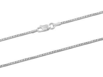 Cadena De Serpiente Con Acabado De Diamante De Fantasía, 1,5 mm, 40 cm, Plata 925 De Contraste - Imagen Estandar - 2