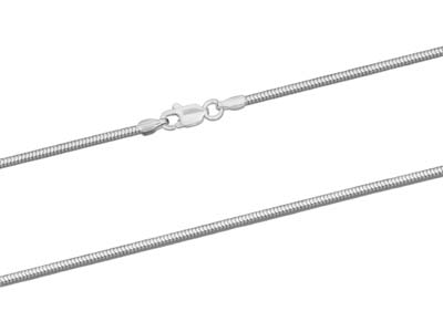 Cadena De Malla De Serpiente Diamantada, 1,6 mm, 40 cm, Plata 925 - Imagen Estandar - 2