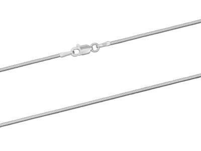 Cadena De Eslabones Cuadrados Tipo Serpiente 1,2 mm, 40 cm, Plata 925 - Imagen Estandar - 2