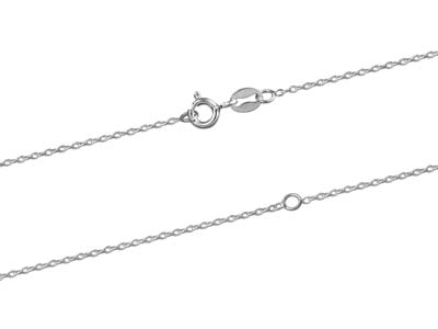 Cadena De Eslabones Forzada De Corte Diamante 1,3 mm, 45-50 cm, Plata 925 Sello De Contraste - Imagen Estandar - 2
