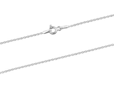 Cadena De Eslabones For\at De Cortede Diamante Martillada, 1,2 mm, 40  cm, Plata 925 De Contraste - Imagen Estandar - 2