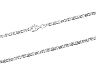 Cadena De Eslabones For\at De 3 mm,55 cm, Plata 925 - Imagen Estandar - 2