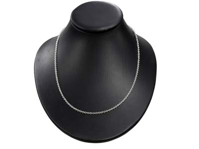 Cadena De Eslabones For\at De 3 mm,55 cm, Plata 925 - Imagen Estandar - 5