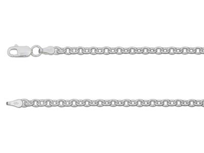 Cadena De Eslabones Forat Redonda 3,9mm, 45cm, Plata 925