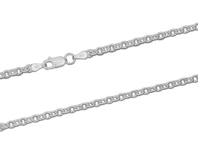 Cadena De Eslabones For\at Redonda 3,9 mm, 45 cm, Plata 925 - Imagen Estandar - 2