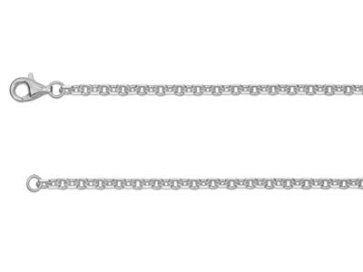 Cadena De Malla Jaseron Diamantada Cuadrada, 2,3 mm, 50 cm, Plata 925 Contraste Británico - Imagen Estandar - 1